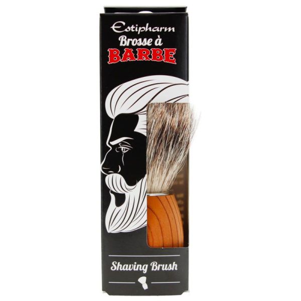 Estipharm Brosse à Barbe - En Poils de Blaireau - Apporte Douceur - 1 unité