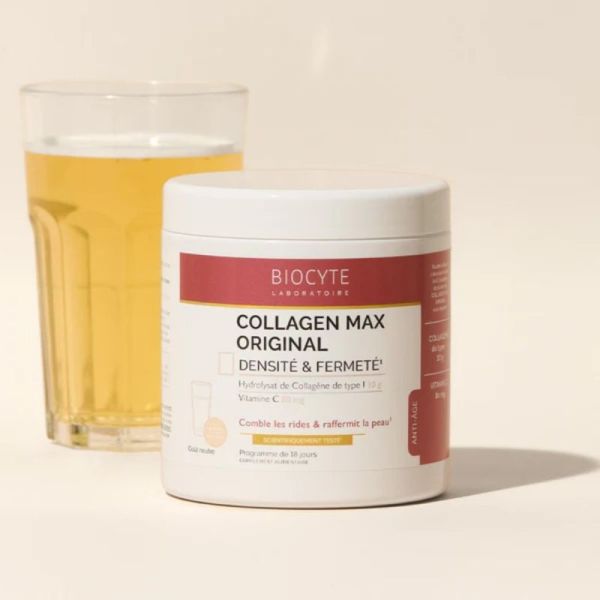 Biocyte Collagen Max Original - Poudre à Base de Collagène - Comble les Rides - Goût Neutre - 198g