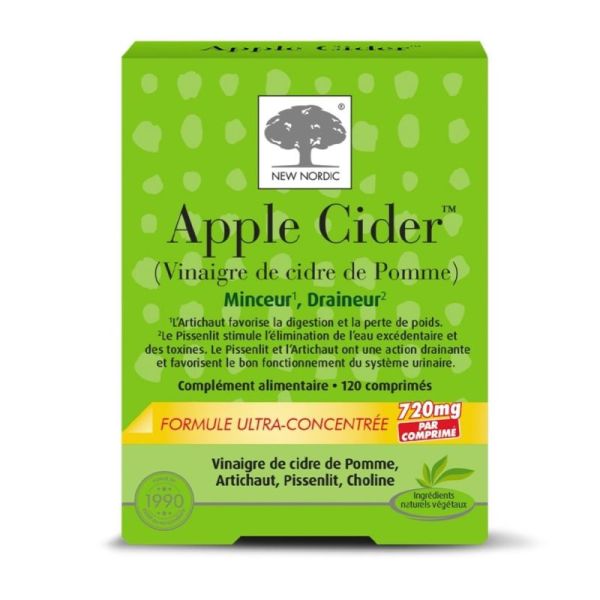 New Nordic Apple Cider 120 comprimés - Le vinaigre de cidre de pomme allié minceur et drainant