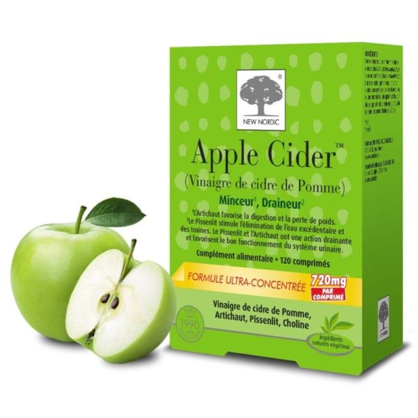 New Nordic Apple Cider 120 comprimés - Le vinaigre de cidre de pomme allié minceur et drainant