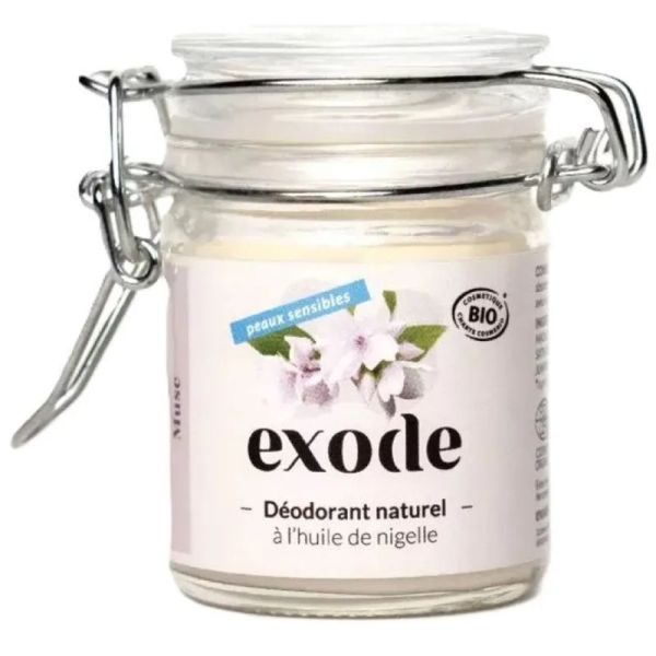 Exode Déodorant Baume Bio Peaux Sensibles à l'Huile de Nigelle 50g Musc – Efficacité 48h