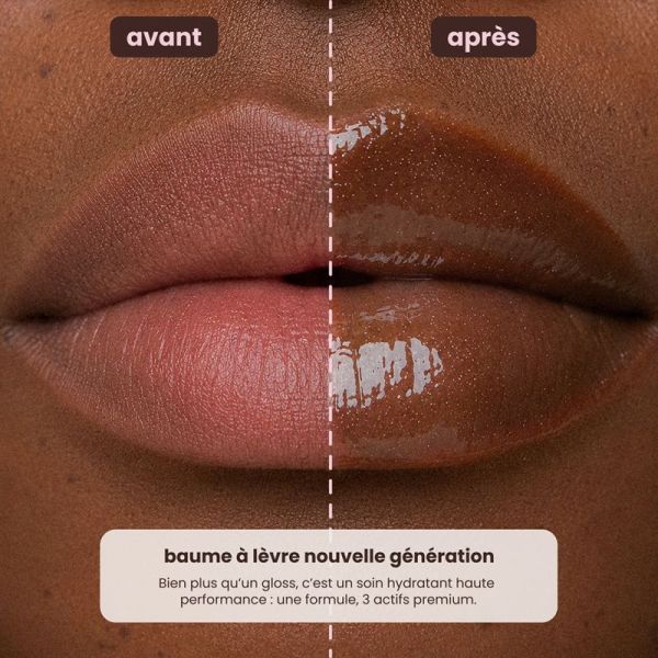 Paalm Baume à Lèvres Hydrakiss Caramel Macchiato 15 ml – Baume à lèvres peptides, HA et phyto-plumper marron glossy