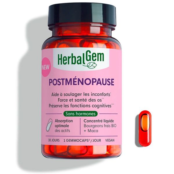 Herbalgem Gemmocaps Postménopause - Soulage les Inconforts - 30 capsules