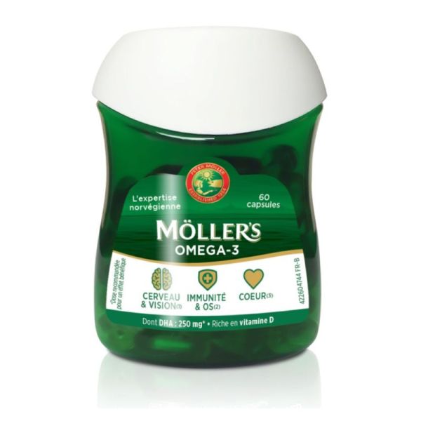 Möller’s Capsules Oméga-3 Santé Cœur & Cerveau - 60 Capsules