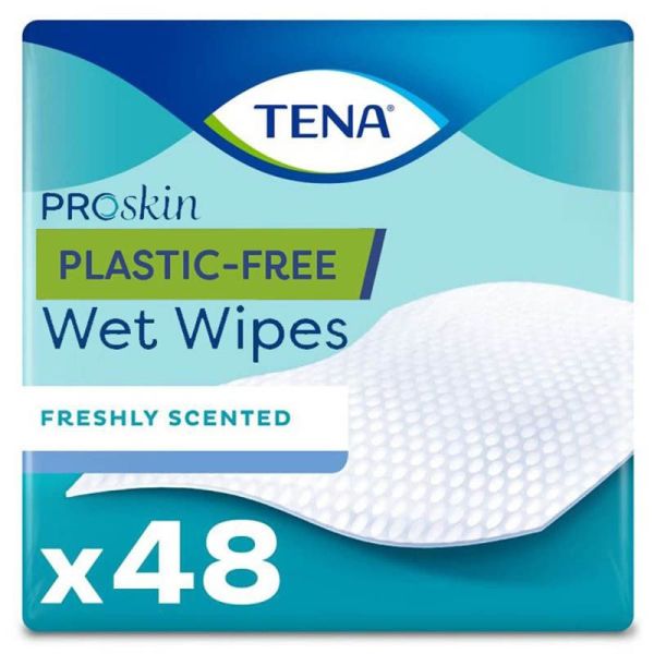 Tena ProSkin Lingettes Imprégnées Sans Plastique - 48 Lingettes