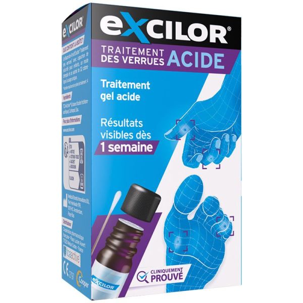 Excilor Traitement des Verrues Gel Acide - 4 ml -  Élimine les verrues, nouvelle peau saine