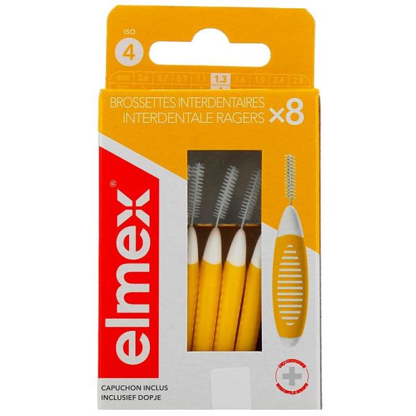 Elmex Brossettes interdentaires - Taille 4 - 1,3mm - Prévient les Caries - 8 unités