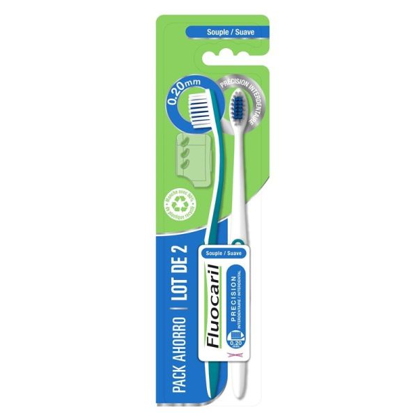 Fluocaril Brosse à Dents Précision Interdentaire 20/100 Souple - Lot de 2
