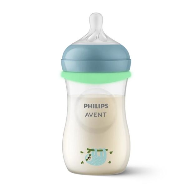 Philips Avent Natural Response Nighttime Biberon Phosphorescent 260ml - 3 à 6 mois avec tétine à débit moyen