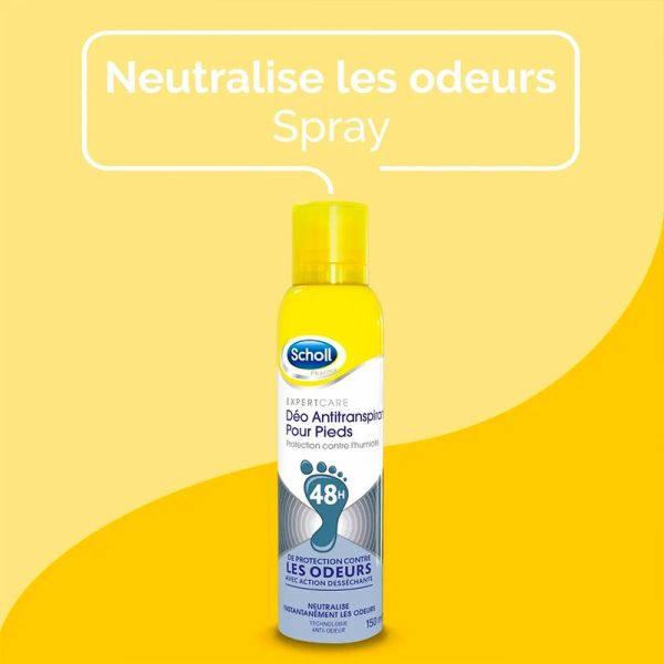 Scholl Expertcare Déo Antitranspirant Pour Pieds 48H - 150 ml - Protection contre l’humidité et les odeurs