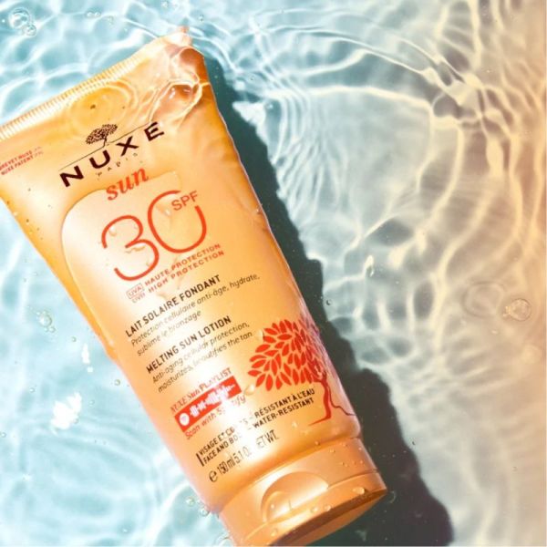 Nuxe Sun Lait Solaire Fondant Haute Protection SPF30 Visage et Corps 150 ml - Protection anti-uva/uvb et bronzage sublimé