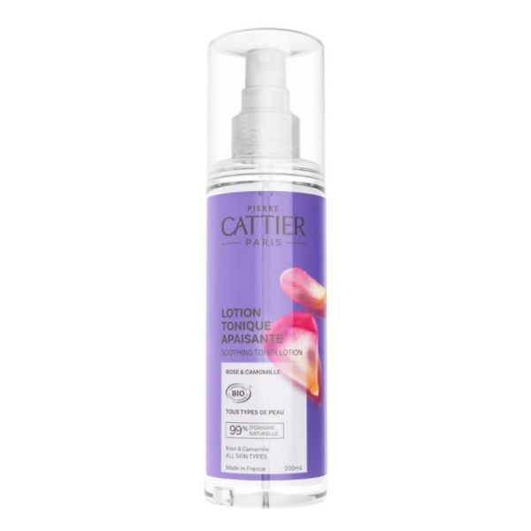 Cattier Lotion tonique apaisante 200 ml - Soin apaisant et révélateur d'éclat