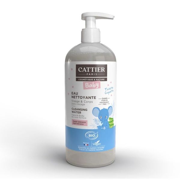 Cattier Baby Eau Nettoyante Visage Et Corps Bio - 500ml