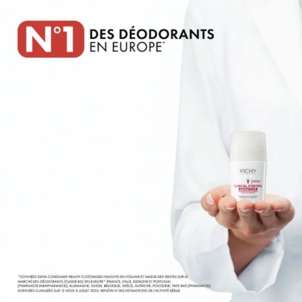 Vichy Déodorant Clinical Control Sensitive 50 ml - Détranspirant peaux sensibles