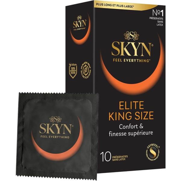 Skyn Elite Préservatifs Sans Latex - King Size - Confort et Finesse Supérieure - 10 préservatifs
