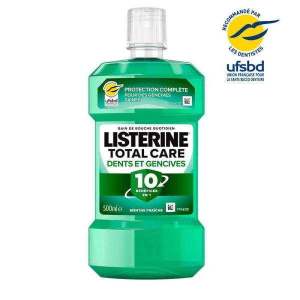 Listerine Bain de Bouche Total Care Dents et Gencives 500 ml - Menthe fraîche