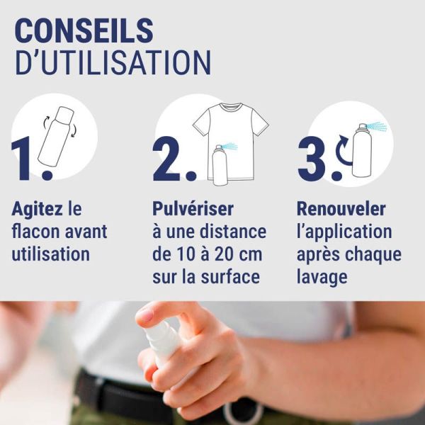 Insect Ecran Anti-Moustiques Spray Vêtements & Tissus - 100ml - Protection invisible sur vos vêtements