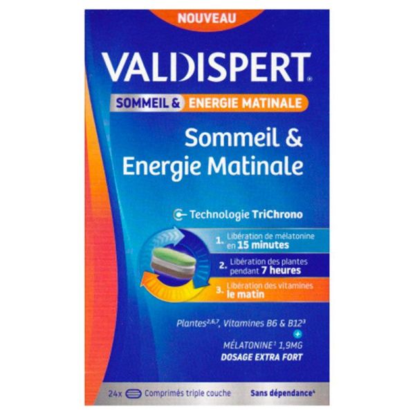 Valdispert Sommeil & Energie Matinale - Réduit le Temps d'Endormissement - 30 Comprimés