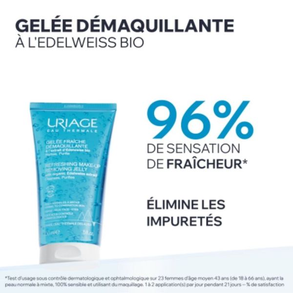 Uriage Gelée Fraîche Démaquillante 150 ml - Démaquille et purifie en un seul geste