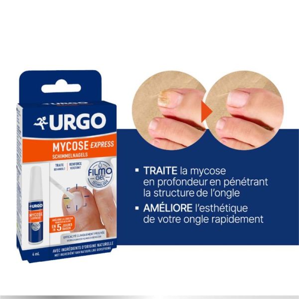 Urgo Filmogel Mycose Express - Traite La Mycose De L'ongle Et Renforce L'ongle - 4ml