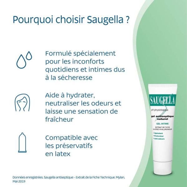Saugella Gel Antiseptique Naturel 30 ml