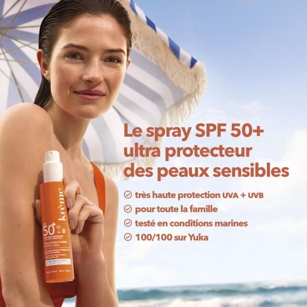 Krème Spray Solaire Invisible SPF50+ - 150ml - Protection maximale pour peaux très sensibles