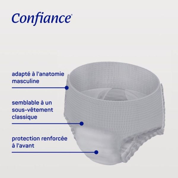 Confiance Men Pants 5 Gouttes Taille L - 7 protections - Slip absorbant masculin discret