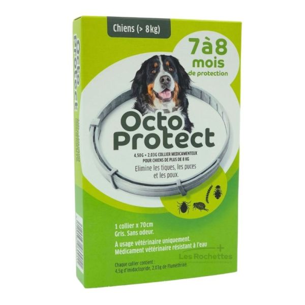 Elanco Octoprotect Collier Anti-puces & tiques - 70 cm - protection antiparasitaire 8 mois pour grand chien