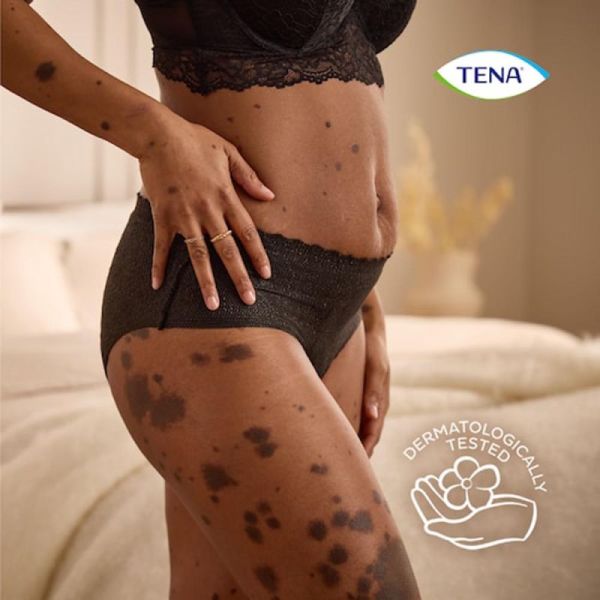 TENA Silhouette Plus Noir Taille Basse - Taille L - 10 Protections - Sous-Vêtements Absorbants