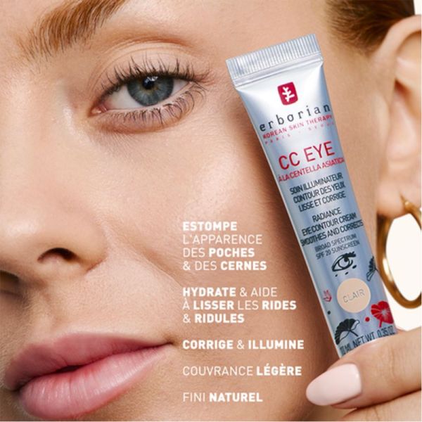 Erborian CC Eye Soin Illuminateur Contour des Yeux 10ml Teinte Doré – Crème teintée anti-cernes et lissante