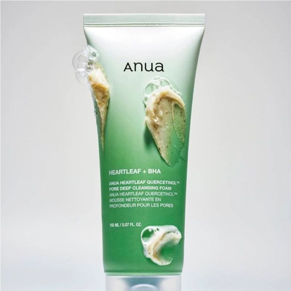 Anua Heartleaf Quercetinol Pore Deep Cleansing Foam 150ml - Mousse nettoyante désincrustante et anti-pores