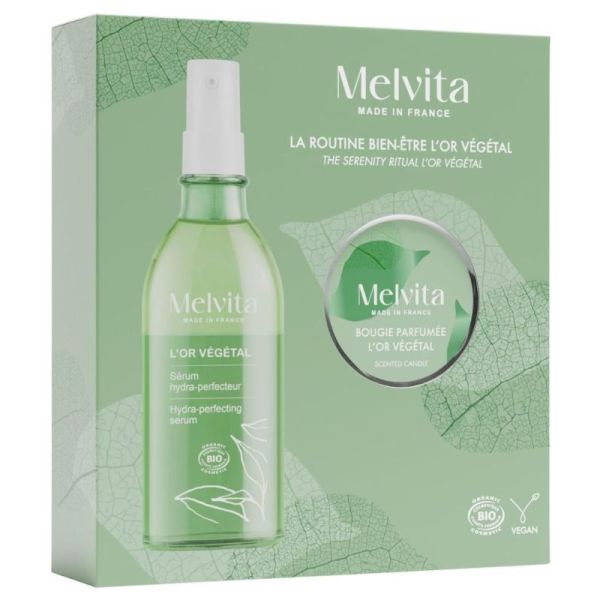 Melvita L'Or Végétal Coffret Sérum Corps Hydra-Perfecteur Bio 100ml + Bougie Parfumée Offerte