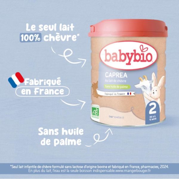 Babybio Caprea 2 (6 à 12 mois) - Lait de suite au lait de chèvre bio