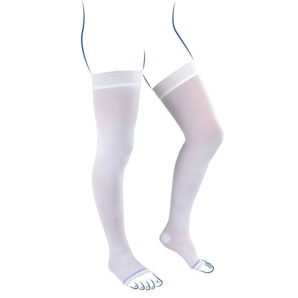 Thuasne Venoflex Clinic Classe 2 Bas de Contention Anti-Stase Blanc - Long - Taille 4