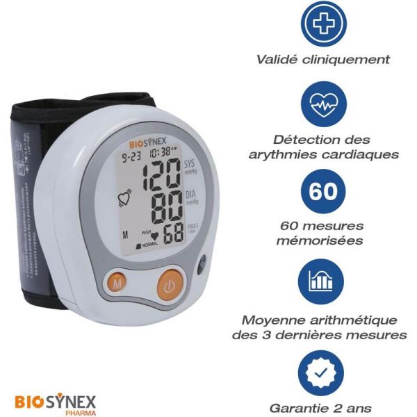 Biosynex Tensiomètre Poignet - Mesure fiable de la tension artérielle