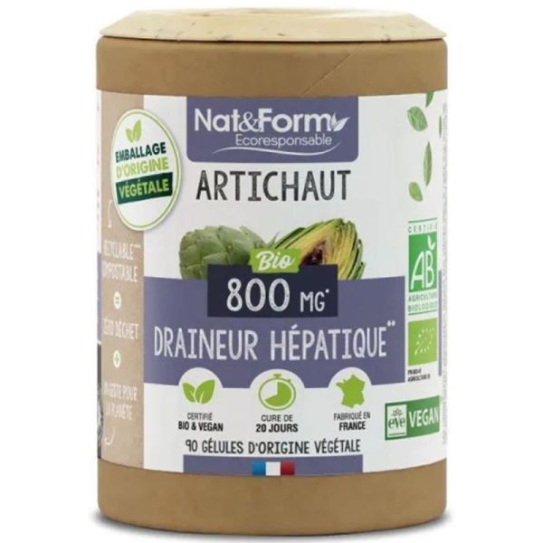 Nat&Form Artichaut Bio - 90 gélules - Soutien digestif et fonction hépatique naturelle