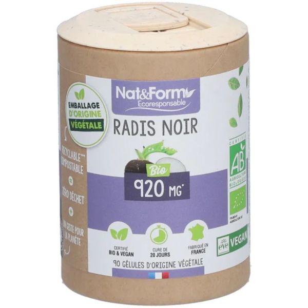 Nat&Form Radis Noir Bio - 90 gélules - Détox hépatique et confort digestif