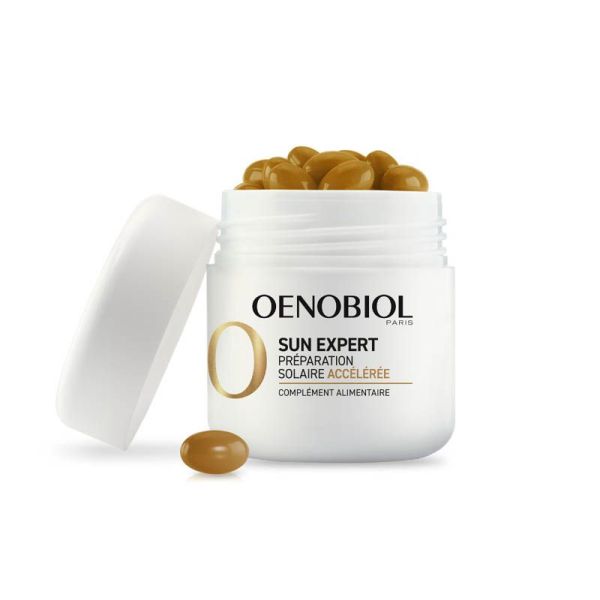 Oenobiol Sun Expert Préparateur Solaire Accélérée - Lot de 2 x 15 Gélules - Bronzage rapide, éclat naturel