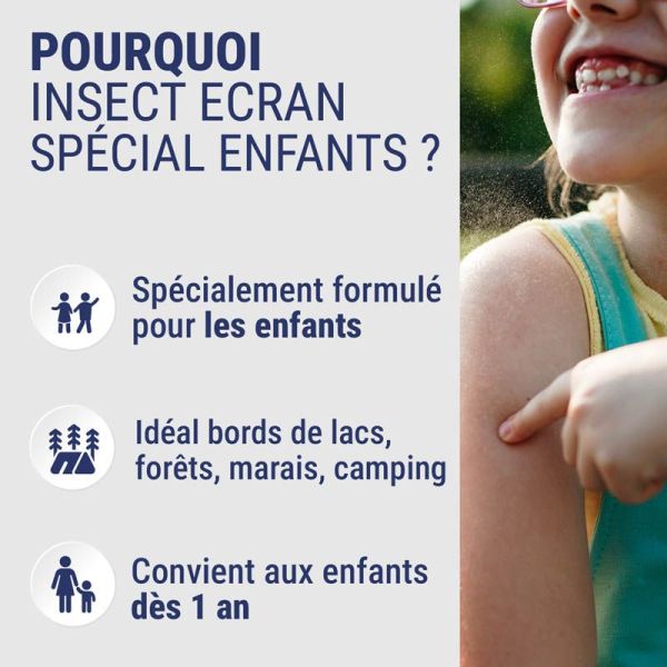Insect Écran Spray Anti-Moustiques Spécial Enfants - 100ml - Protection douce et efficace dès 1 an