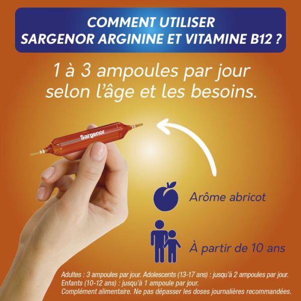 Sargenor 1G/5 Fatigue Passagère - 20 ampoules - Stimulation de l’organisme en cas de fatigue