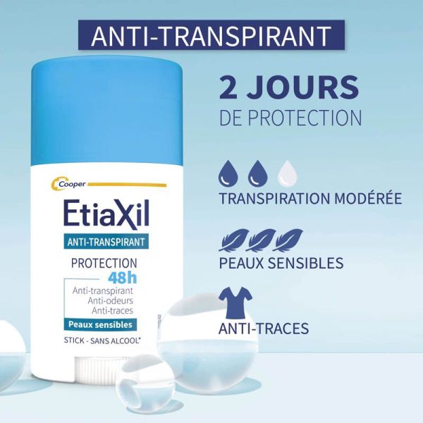 Etiaxil Anti-transpirant Protection 48h Peaux Sensibles Stick - 40ml