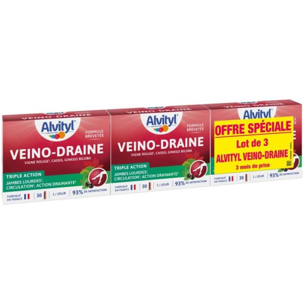 Alvityl Veino-Draine Lot de 3 x 30 gélules
