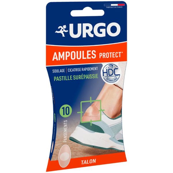 Urgo Traitement Ampoules Talon - 10 pansements - Soulagement immédiat et cicatrisation ciblée
