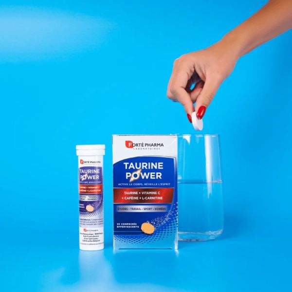 Forté Pharma Taurine Power - 30 Comprimés Effervescents - Boost immédiat et énergie durable