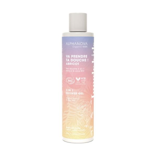 Alphanova Kids Va Prendre Ta Douche ! Gel Lavant 3en1 Bio - 250ml - Senteur Abricot