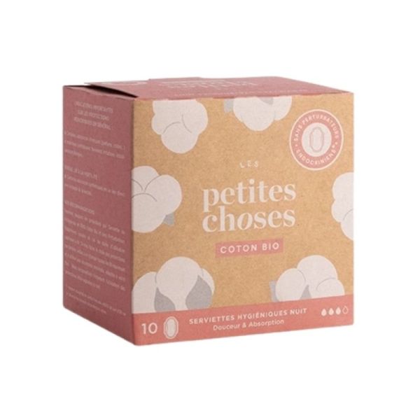 Les Petites Choses Serviettes Hygiéniques Nuit Coton Bio 10 unités