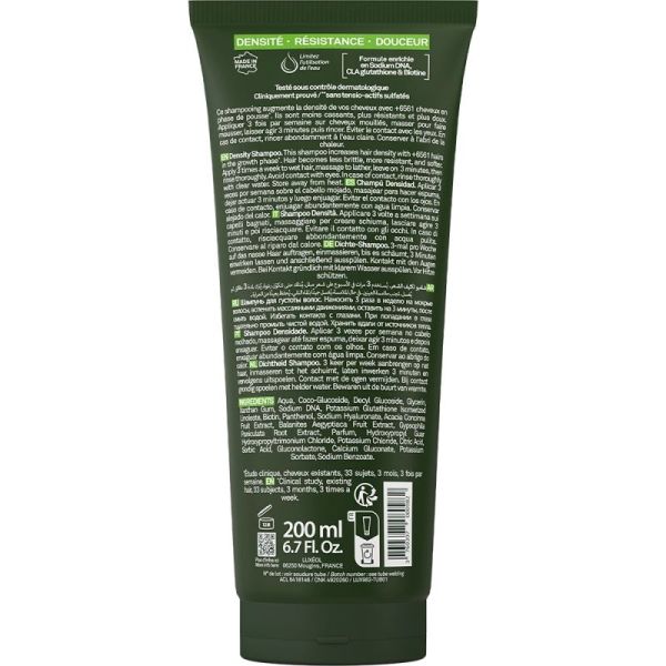 Luxéol Shampoing Densité - 200ml - Stimule la pousse, renforce et densifie les cheveux