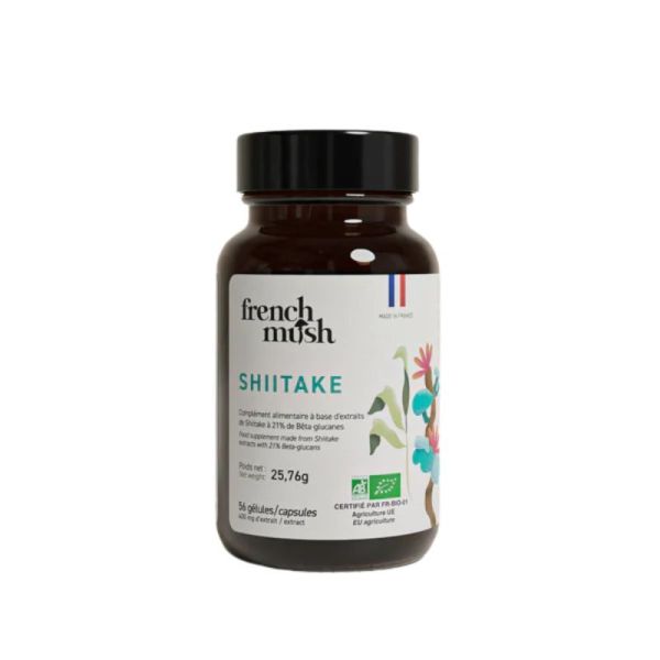 French Mush Shiitaké Bio Cholestérol, Drainage et Perte de Poids - 56 Gélules