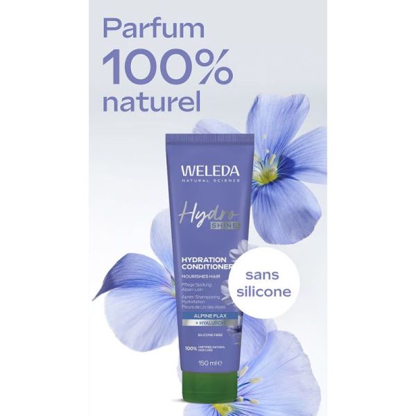 Weleda Hydra Shine Après-Shampoing Hydratant aux Fleurs de Lin des Alpes 150ml – Douceur et brillance