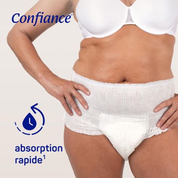 Confiance Mobile 10 Gouttes Taille XL – 14 slips absorbants jour et nuit, discret et confortable, absorption rapide